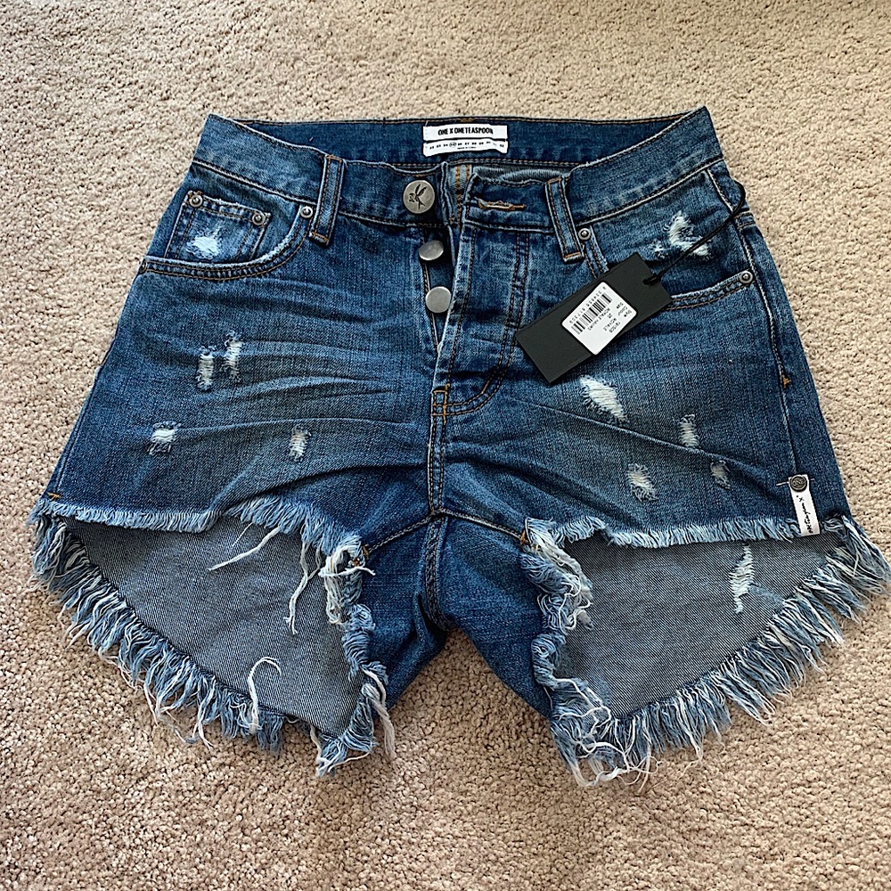 One Teaspoon High Rise Shorts Hawks Size 25 New